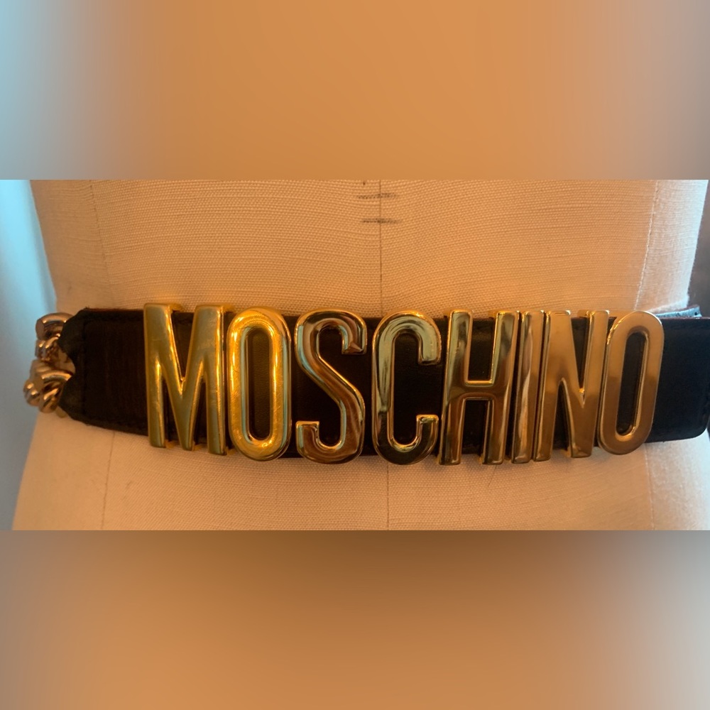 Moschino Black and Gold Belt